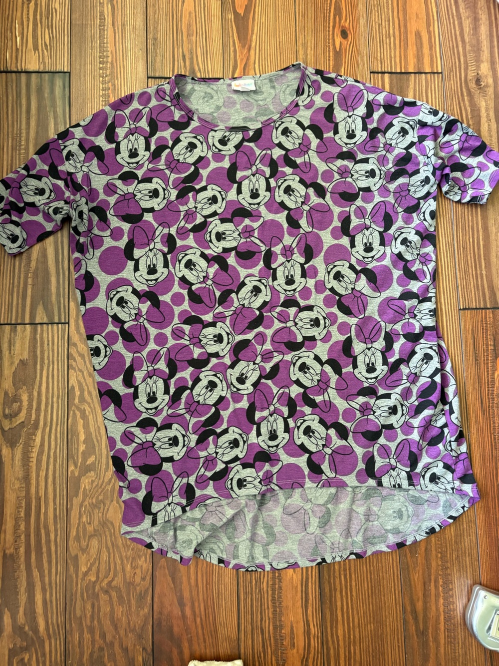 Purple Minnie Mouse Print Tunic Top